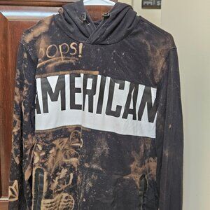 American Eagle Unisex Graphic Hoodie, Black/Brown, Sz S
